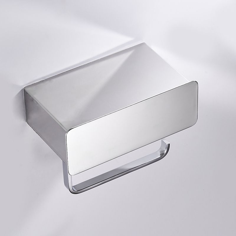 Frendorf | 2-teiliges Edelstahl Classic Badezimmerzubehörset Schwarz & Chrom Papierhalter