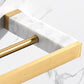 Frendorf | Gebürstetes Messing Badezimmerzubehörset Metall- & Marmor Badezimmerhardwareset mit Badregal