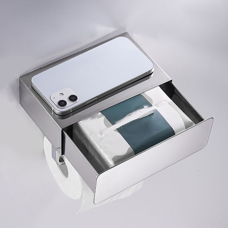 Frendorf | 2-teiliges Edelstahl Classic Badezimmerzubehörset Schwarz & Chrom Papierhalter