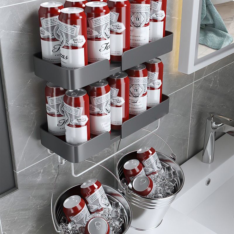 Frendorf | 3-teiliges modernes Badezimmer-Hardware-Set Aluminium Badregal in Grau