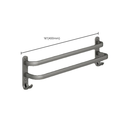 Frendorf | 2-teiliges modernes Badzubehörset aus Aluminium mattgrau Handtuchstange
