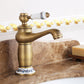Frendorf | Landhaus Breiter Wasserhahn Waschbeckenarmatur mit Hebelgriff