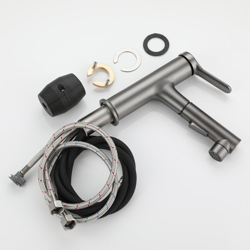 Frendorf | Ausziehbarer Badezimmer-Wasserhahn Messing Moderner Wasserhahn mit Wasserschlauch