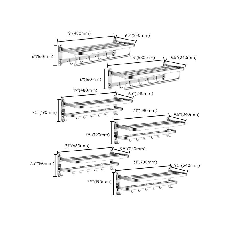 Frendorf | Modernes Badezimmerzubehör Hardware Set Silber Badezimmer Hardware