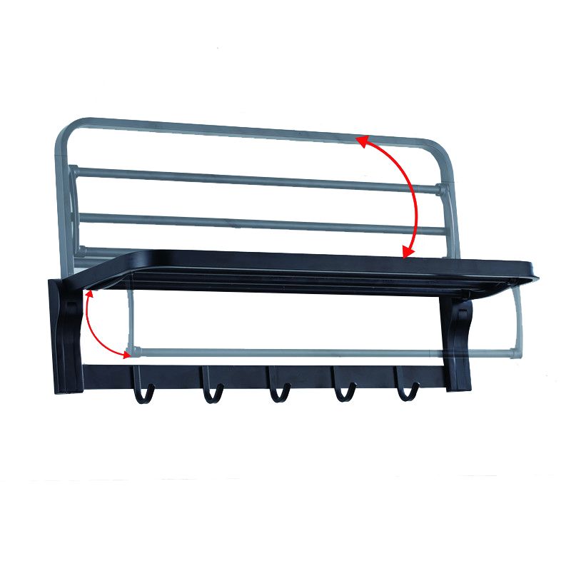 Frendorf | Modern Classic Badzubehörset aus Edelstahl Matt Schwarz Bademantelhaken/Handtuchring Bar