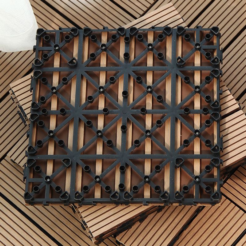 Frendorf | 12" X 12" PVC 6-Slat Quadrat Patio Fliesen Schnappfit Installation Außenbodenfliesen