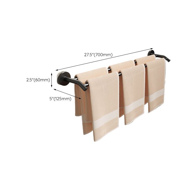 Frendorf | Aluminium Badezimmer Hardware Set Schwarzes Badezimmerzubehör Kit Handtuchhalter