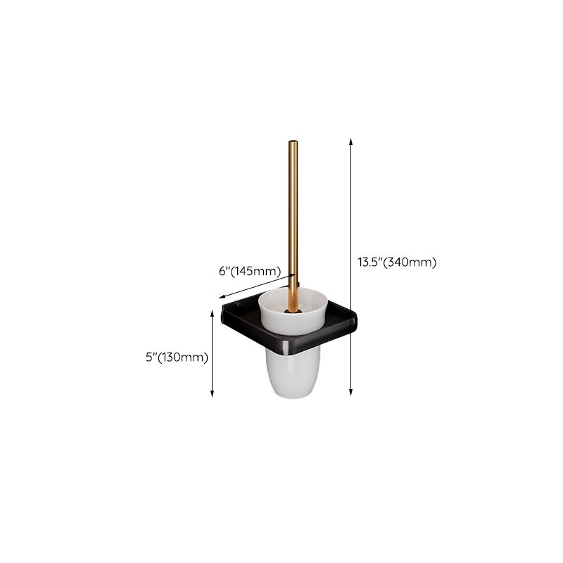 Frendorf | Schwarzes und Messing Badezimmer Hardware Set Modern Edelstahl Badregal/Handtuchhalter/Papierhalter
