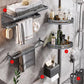 Frendorf | Moderne Badezimmer Zubehör Hardware Set Graue Handtuchstange Badregal Bad Hardware Set