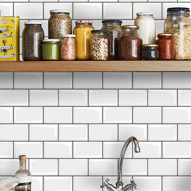 Frendorf | Mosaikfliesen zum Abziehen und Aufkleben Moderne Stil Tapete mit quadratischer Form