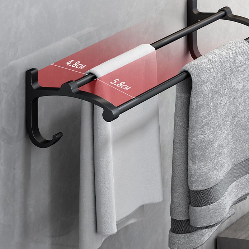 Frendorf | Klassisches Badzubehör Set in Aluminium Schwarz Finish Bademantelhaken/ Handtuchstange