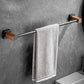 Frendorf | Holz- & Aluminium Badezimmerset Braun Badezimmerzubehörset