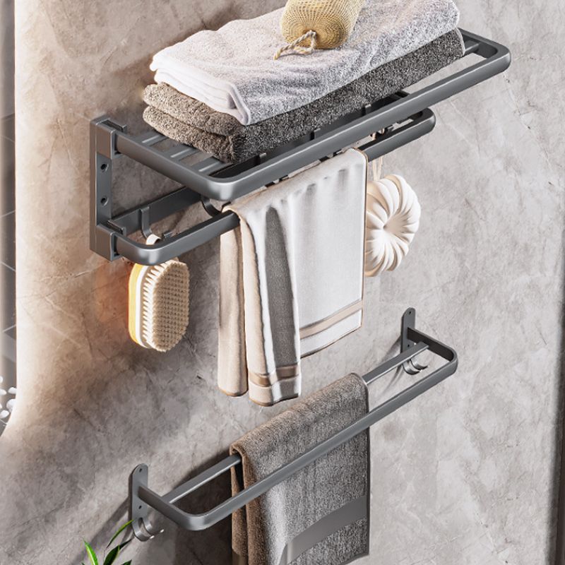 Frendorf | Moderne Badezimmer Zubehör Hardware Set Graue Handtuchstange Badregal Bad Hardware Set