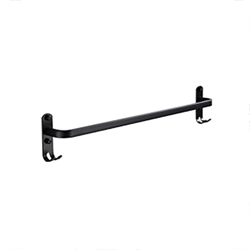 Frendorf | Zeitgemäßes Badezimmerzubehör-Set Schwarze Oberfläche Bademantelhaken/Handtuchring Bar