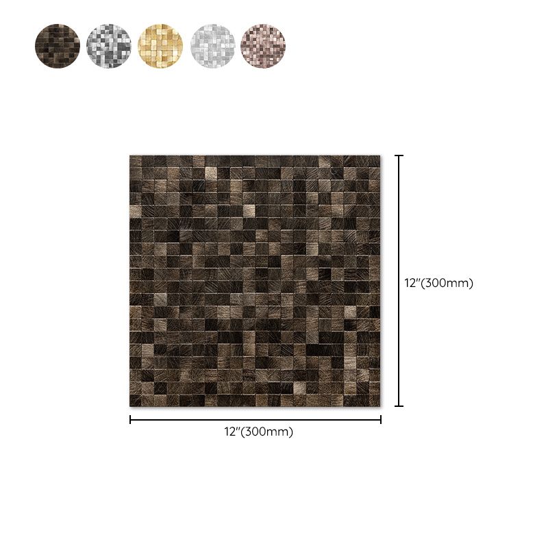 Frendorf | Mosaikfliesen Tapete Quadratische Form Abzieh- und Kleben Mosaikfliesen mit Metalloptik