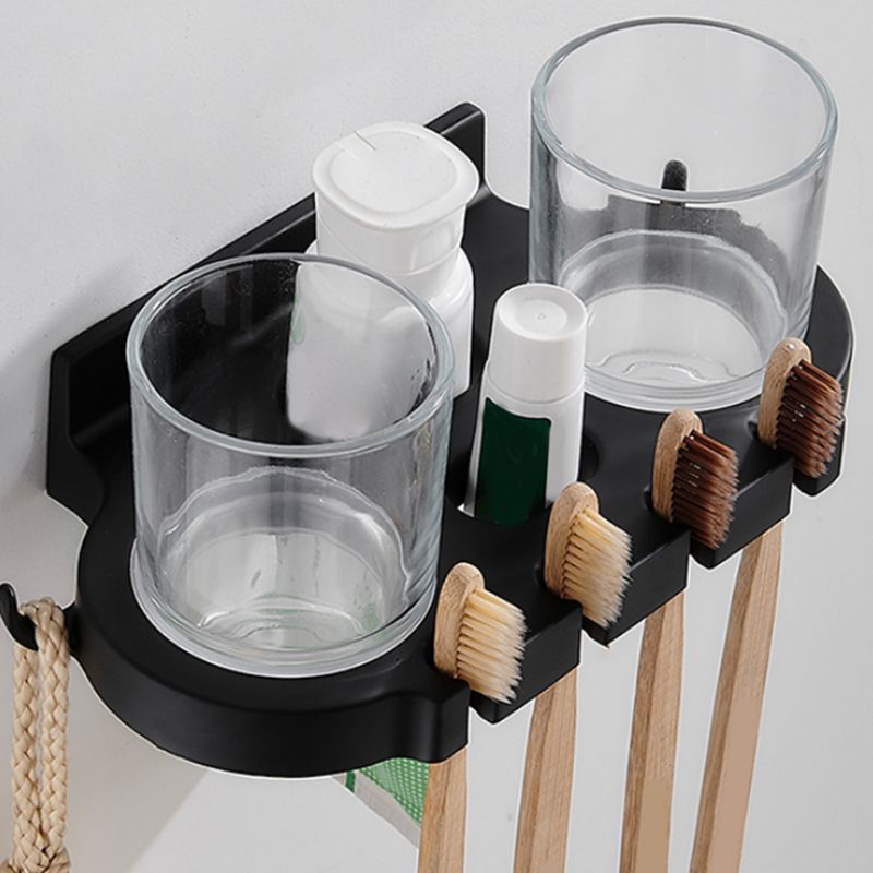 Frendorf | Modernes Badzubehör Set Schwarze Handtuchstange Papierhalter Badezimmerzubehör Kit