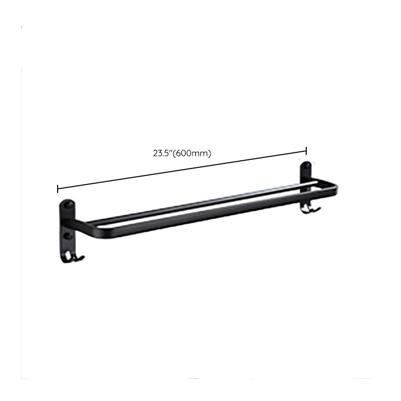 Frendorf | Zeitgemäßes Badezimmerzubehör-Set Schwarze Oberfläche Bademantelhaken/Handtuchring Bar