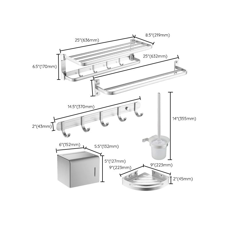 Frendorf | Silber Badezimmer Zubehör Set Modernes Badezimmer Accessoire als Einzelstück oder im Set