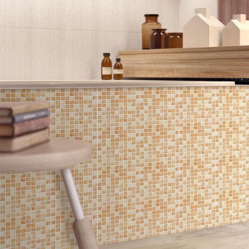 Frendorf | Mosaikfliesen-Tapete PVC Wasserdicht Abziehen und Kleben Wandfliese mit quadratischer Form
