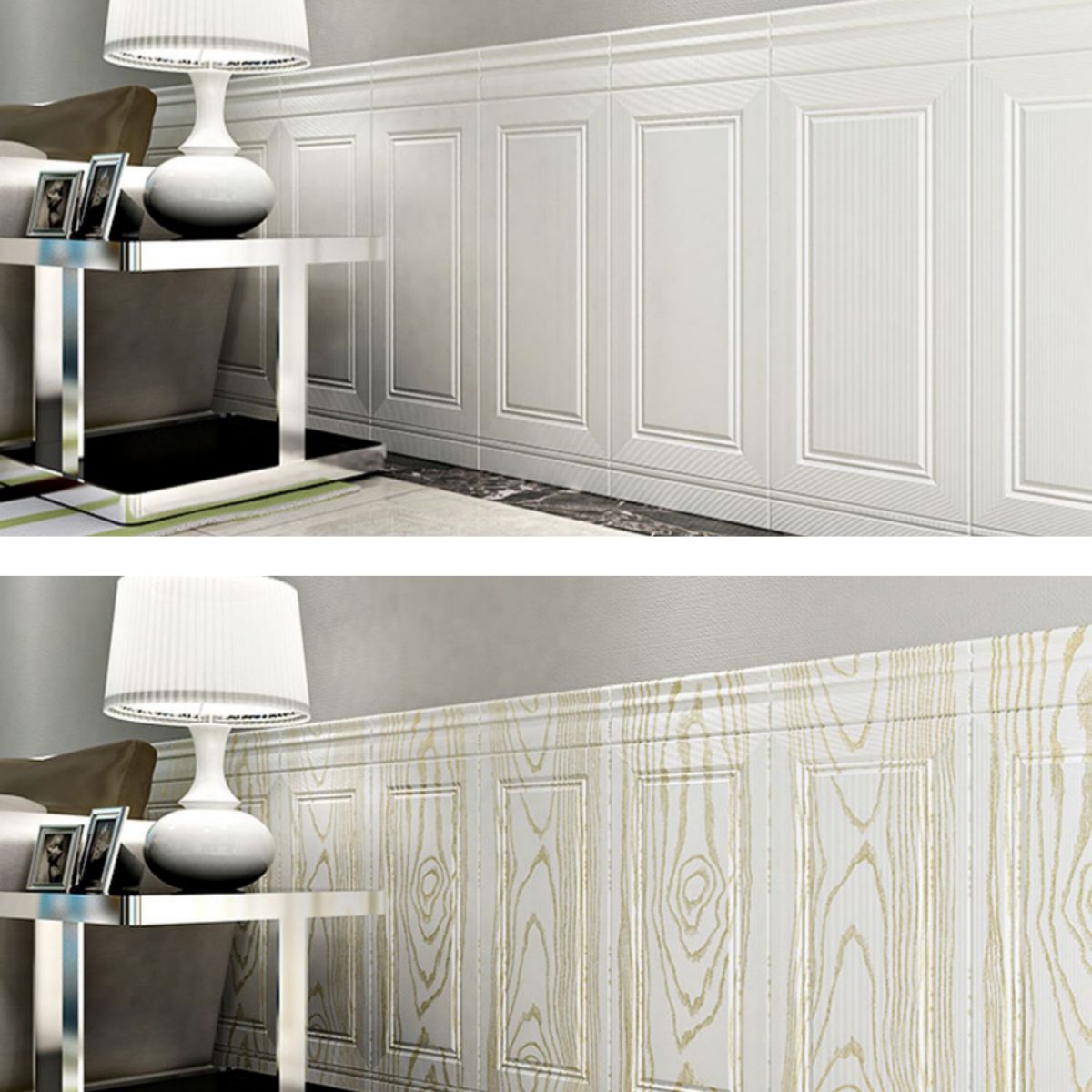 Frendorf | Glam wasserdicht Wandsockel einfarbig abziehen und anbringen Indoor Wandpaneel