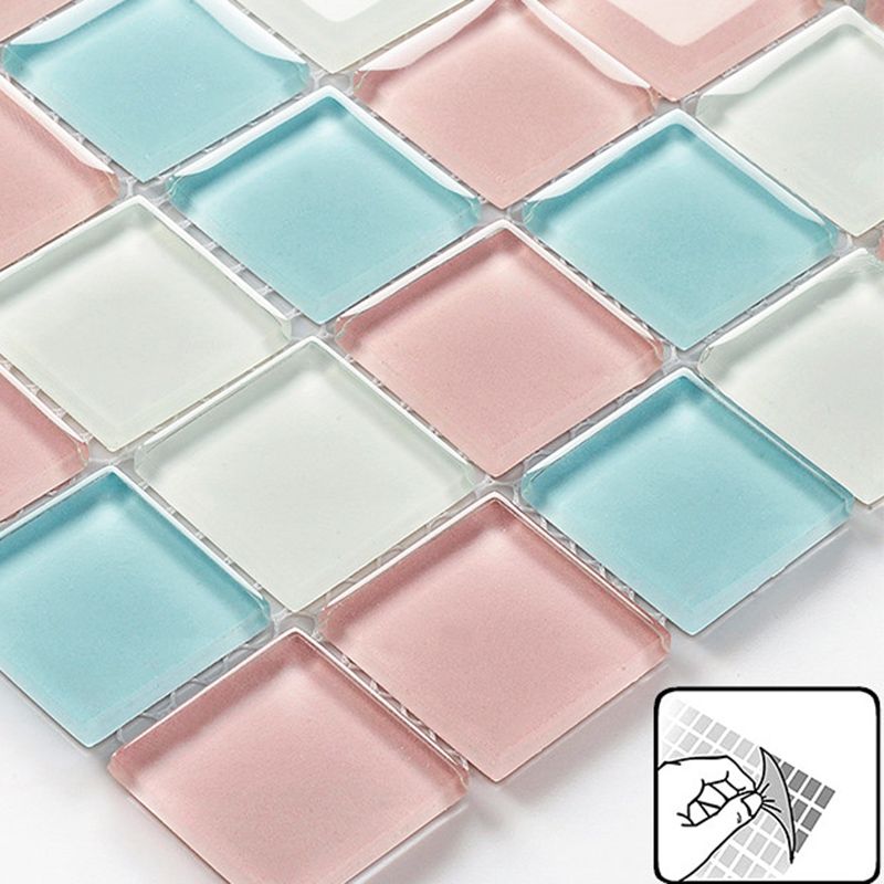 Frendorf | 12" x 12" Peel & Stick Glas Quadrat Gitter Mosaik Peel and Stick Fliese 10-Pack