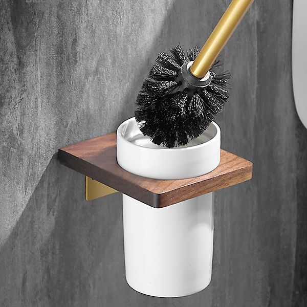 Frendorf | Holz- & Aluminium Badezimmerset Braun Badezimmerzubehörset