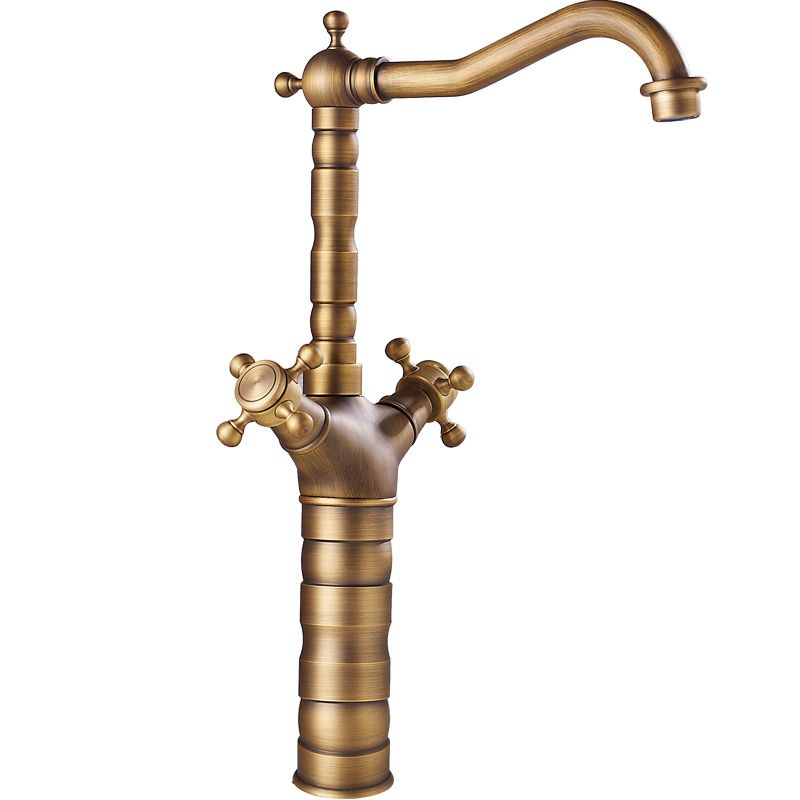 Frendorf | Deck Mounted Copper Roman Tub Faucet Double Handles Roman Tub Faucet Set