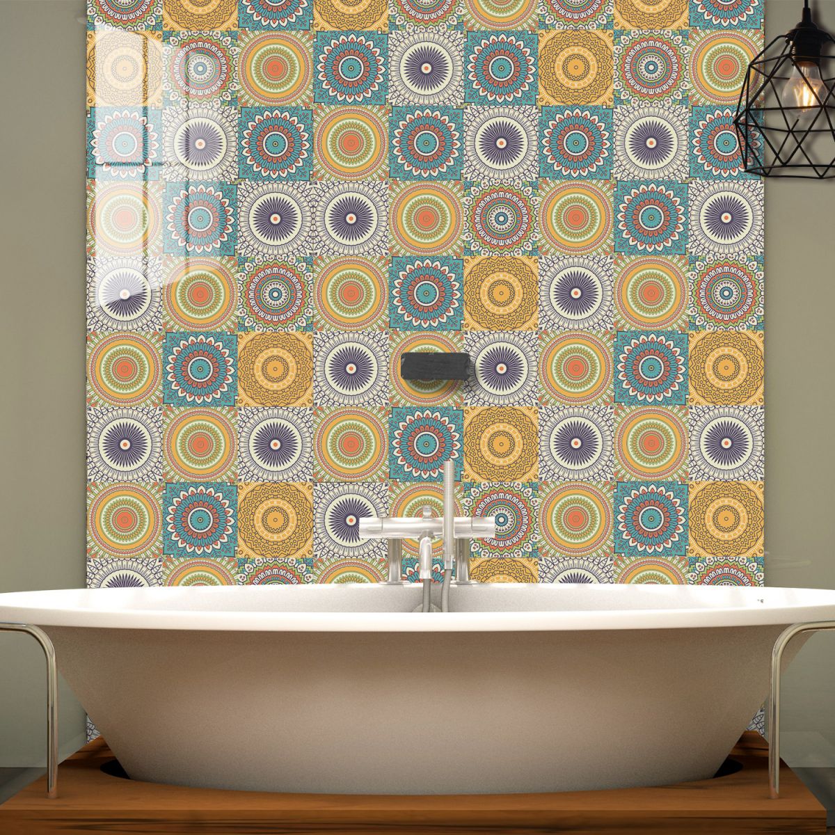 Frendorf | PVC Peel & Stick Mosaikfliese Quadrat Mosaikfliesen Tapete mit wasserdicht