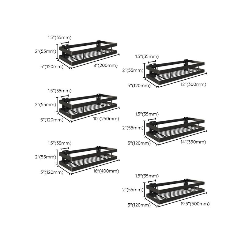Frendorf | 2-teiliges Badregal aus mattschwarzem Metall Badezimmer-Hardware-Set