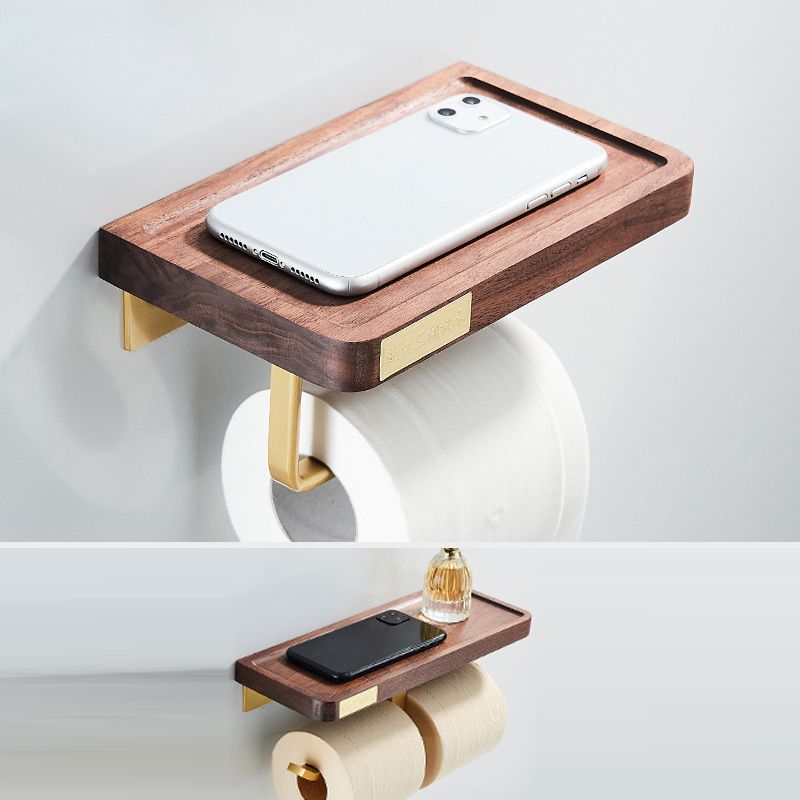 Frendorf | Holz- und Aluminium-Badehardware-Set Goldenes Badezimmerzubehör-Set