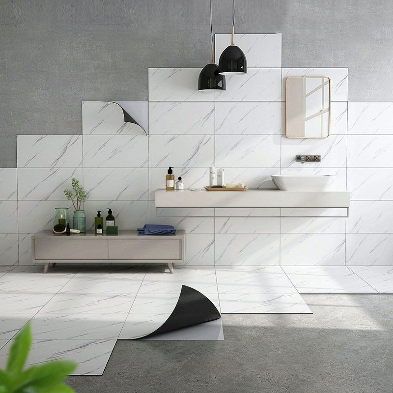 Frendorf | Einzel Fliesen Tapete Modern PVC Abzieh- und Klebefliese mit rechteckiger Form