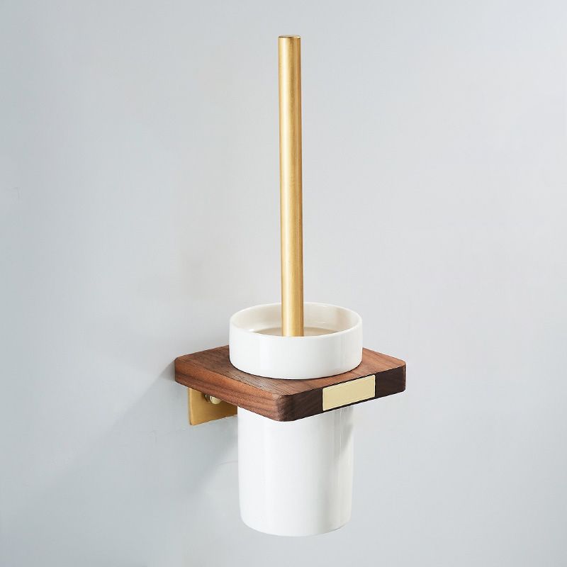 Frendorf | Holz- und Aluminium-Badehardware-Set Goldenes Badezimmerzubehör-Set