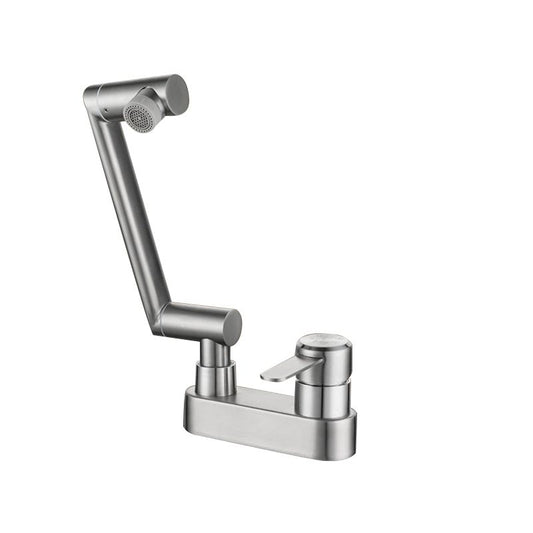 Frendorf | 2 Löcher Spülen Wasserhahn Schwenk Edelstahl Einhandgriff Zentralmontage Wasserhahn