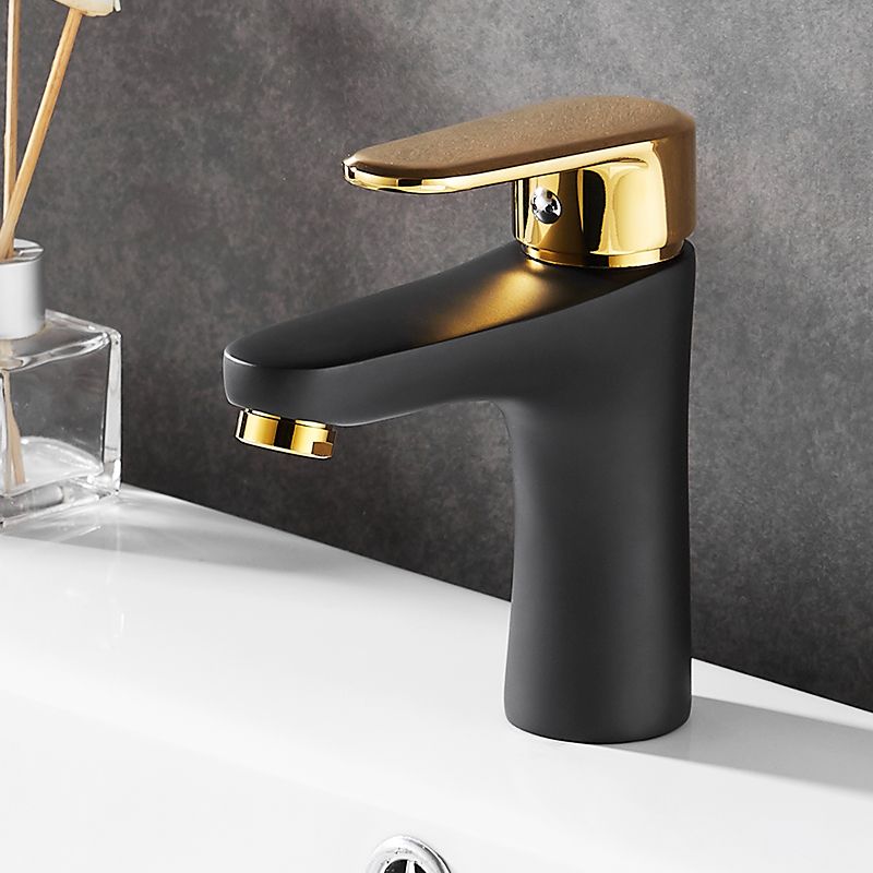 Frendorf | Schwarz-Gold Gefäß Waschbecken Wasserhahn Hebelgriff Niedriger Bogen Gefäß Wasserhahn