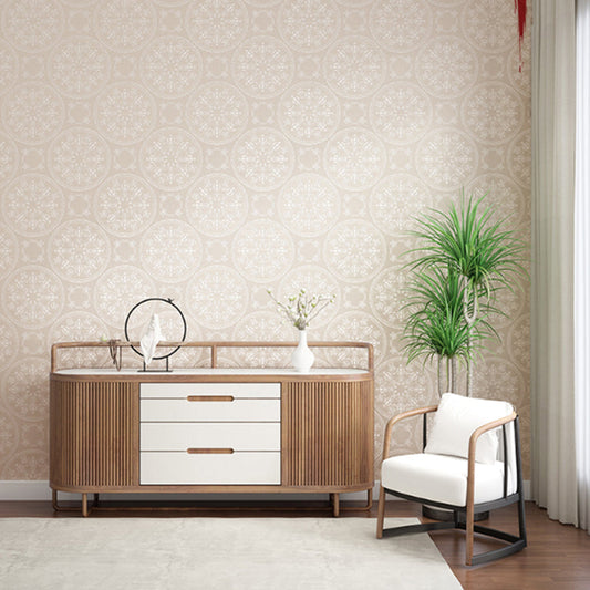 Prägefeuchteresistente Tapete Vintage-Kreise-Muster Wandkunst für das Wohnzimmer