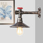 Frendorf | Metallisch Antikbronze Wandmontage Licht Wasserrohr 1 Glühbirne Industrie Loft Wandbeleuchtung mit Kegel-Schirm