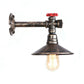 Frendorf | Metallisch Antikbronze Wandmontage Licht Wasserrohr 1 Glühbirne Industrie Loft Wandbeleuchtung mit Kegel-Schirm