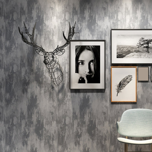 Grau Ikat Tapetenrolle Abstrakt Steampunk Feuchtigkeitsbeständige Wanddekoration für Esszimmer