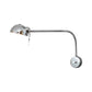 Frendorf | 1 Glühbirne Dome Shade Wandlampe mit flexiblem Arm Vintage Chrom/Weiß Metallic Wandleuchte für Nachttisch
