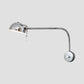 Frendorf | 1 Glühbirne Dome Shade Wandlampe mit flexiblem Arm Vintage Chrom/Weiß Metallic Wandleuchte für Nachttisch