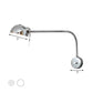 Frendorf | 1 Glühbirne Dome Shade Wandlampe mit flexiblem Arm Vintage Chrom/Weiß Metallic Wandleuchte für Nachttisch