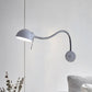 Frendorf | 1 Glühbirne Dome Shade Wandlampe mit flexiblem Arm Vintage Chrom/Weiß Metallic Wandleuchte für Nachttisch