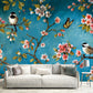 Frendorf | Roze-Blauwe Vogels Muurstickers Tak met Bloemknoppen Eco-vriendelijk Wanddecor voor Slaapkamer