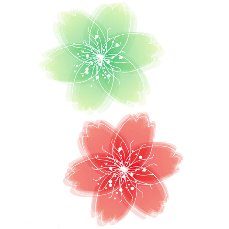 Frendorf | Illustratie Bloemen Muurstickers Behang voor Accentmuur, Rood en Groen, Persoonlijke Maat