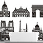 Frendorf | Fantasy Construction Landmark Muren Zwart-Wit Waterdichte Wandbekleding voor Slaapkamer
