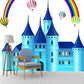 Frendorf | Regenboog en Kasteel Muurafbeelding Fantasie Waterdichte Kinderkamer Wanddecoratie, Aangepaste Print