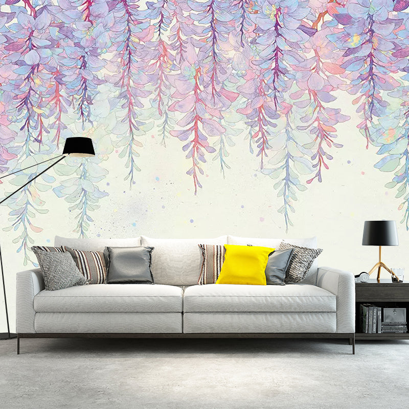 Frendorf | Paarse Wisteria Muurbehang Bloem Stijlvol Vochtbestendig Muurbedekking voor Thuis
