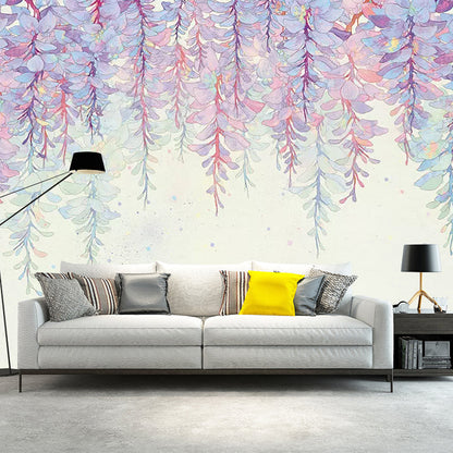 Frendorf | Paarse Wisteria Muurbehang Bloem Stijlvol Vochtbestendig Muurbedekking voor Thuis