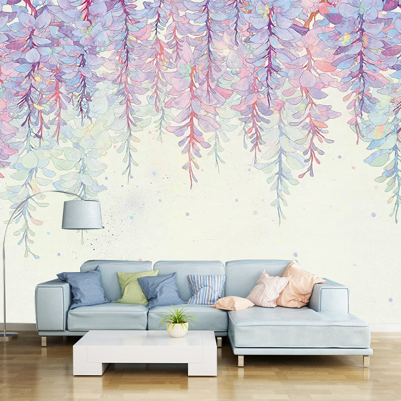 Frendorf | Paarse Wisteria Muurbehang Bloem Stijlvol Vochtbestendig Muurbedekking voor Thuis