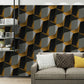 Frendorf | 3D Effect Geometric Wallpaper Roll Mid-Century Non-Pasted Wohnzimmer Wanddeko